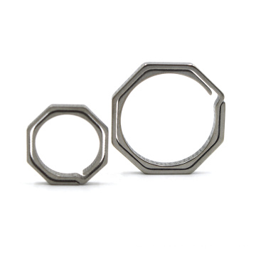 Portable Octagonal Metal Keychain Titanium Key Ring